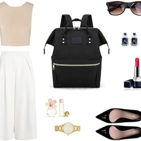 NEW Canvas Casual Backpack Black - Picture 5 of 7